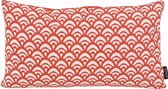 Waves Brique Long Kussenhoes | Katoen/Polyester | 30 x 50 cm | Rood/Bruin