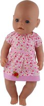 Dolldreams | Poppenkleding voor babypop - Schattig jurkje met roosjes - Past op pop tot 43CM