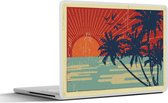Laptop sticker - 13.3 inch - Illustratie van een tropische ansichtkaart - 31x22,5cm - Laptopstickers - Laptop skin - Cover