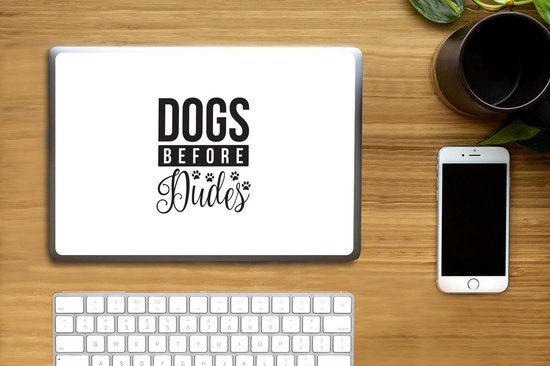 Autocollant pour ordinateur portable - 11,6 pouces - Citations - Les chiens avant les mecs - Chien - Proverbes - 30x21cm - Autocollants pour ordinateur portable - Skin pour ordinateur portable - Housse