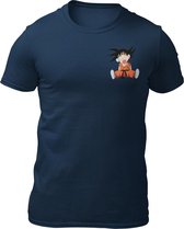 Dragonball Z - Little Goku - Heren T-Shirt - Getailleerd - Katoen - Ronde Hals