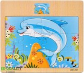 Mini puzzel Dolfijn - kinder puzzel - 12 stukjes
