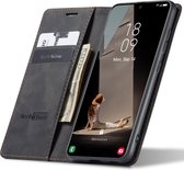 Samsung S21 FE Hoesje - Samsung Galaxy S21 FE Book Case Leer Cover Slimline Hoes Zwart