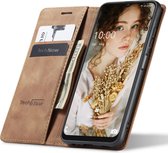 Samsung A22 Hoesje - Samsung Galaxy A22 5G Book Case Leer Slimline Bruin