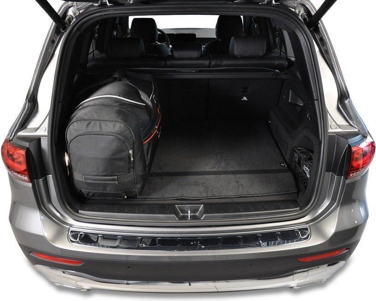 Auto Volledige Afdekking Kofferbakbekleding Voor Benz GLB 7 Seats 2020-2023, Auto Lederen Kofferbakbeschermer Anti-kras Anti-slip Waterdichte,Black-Red