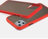 verharde bumper case geschikt voor Apple iPhone 11 Pro - rood met Privacy Glas