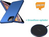 Ultra Thin Case Geschikt Voor Apple Iphone 11 Pro Max - Blauw Met Draadloze Oplader