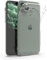 Siliconen hoesje met camera bescherming geschikt voor Apple iPhone 11 Pro Max - transparant  met Privacy Glas