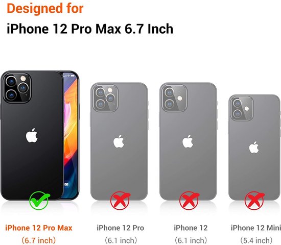 Coque antichoc ShieldCase pour Apple iPhone 12 Pro Max 6,7 pouces - noire