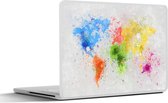 Laptop sticker - 17.3 inch - Wereldkaart - Abstract - Verf - Kinderen - Jongens - Meisjes - 40x30cm - Laptopstickers - Laptop skin - Cover