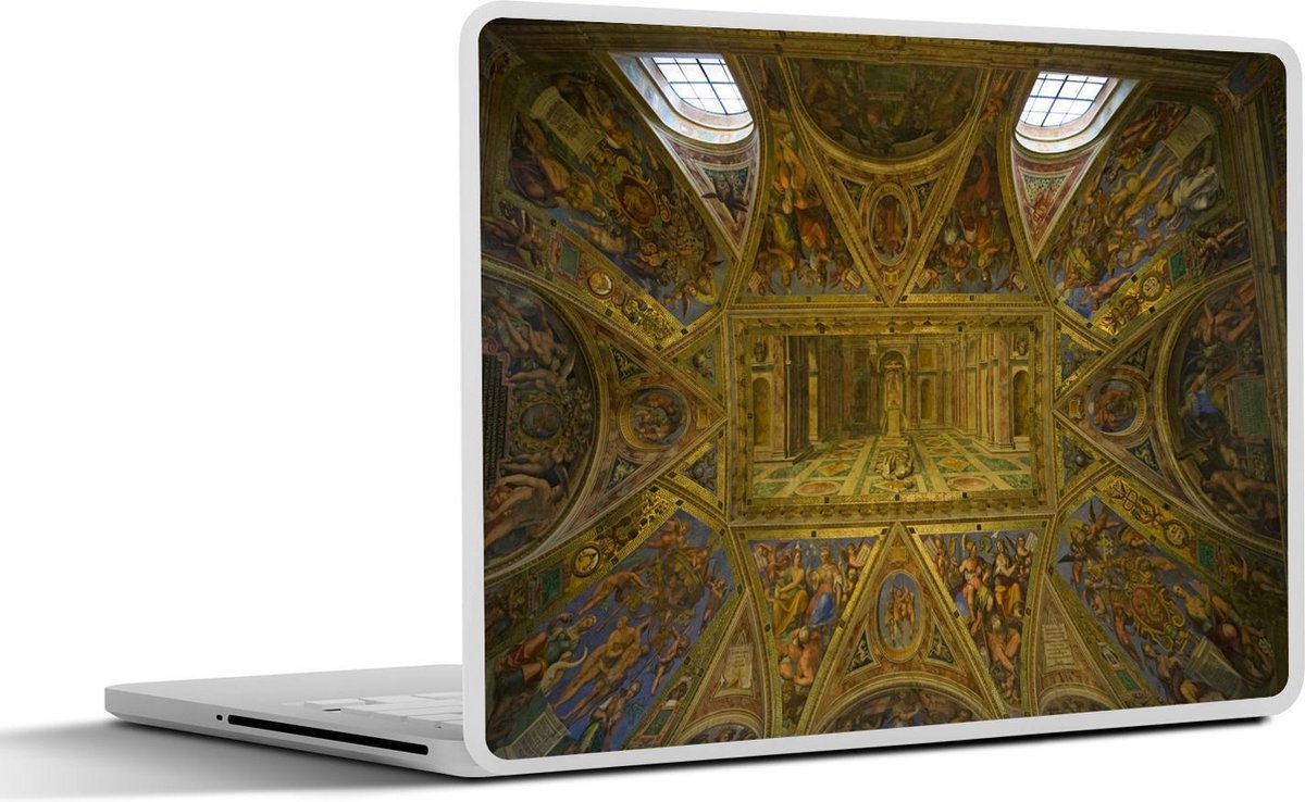 Afbeelding van product SleevesAndCases  Laptop sticker - 15.6 inch - plafond in de zaal van het Vaticaanse Musea in Italië