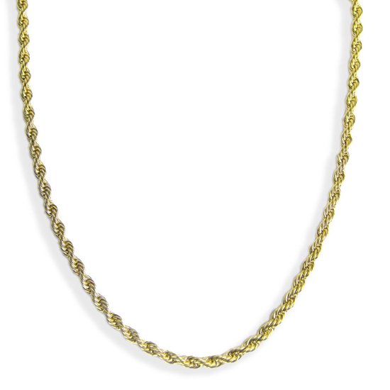 Chaîne en corde plaquée or Futuro Jewellery - 18 carats - acier inoxydable - 5 mm