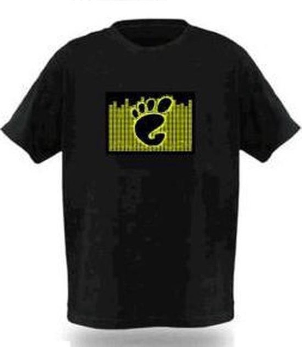 LED - T-shirt - Equalizer - Zwart - Voetafdruk - L