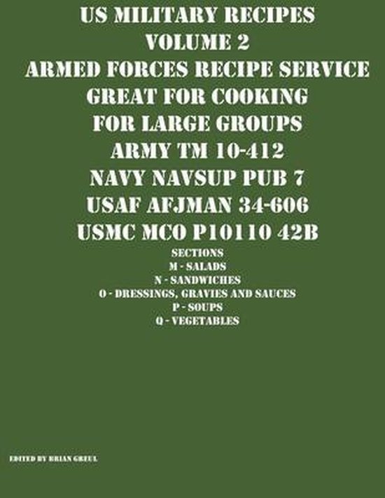 US Military Recipes Volume 2 Armed Forces Recipe Service Gre ... - cover