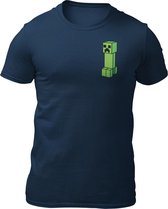 Creeper - Minecraft Heren T-Shirt -Getailleerd- Katoen - Ronde Hals - PC Gaming Accessoires