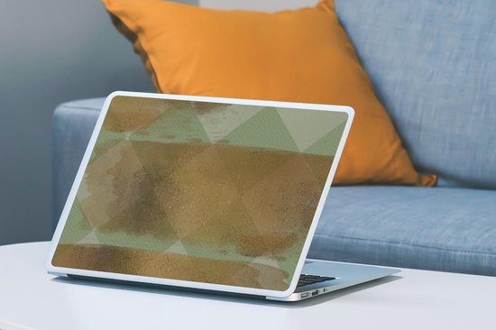 Sticker ordinateur portable - 15,6 pouces - Motifs - Rayures - Goud - Vert
