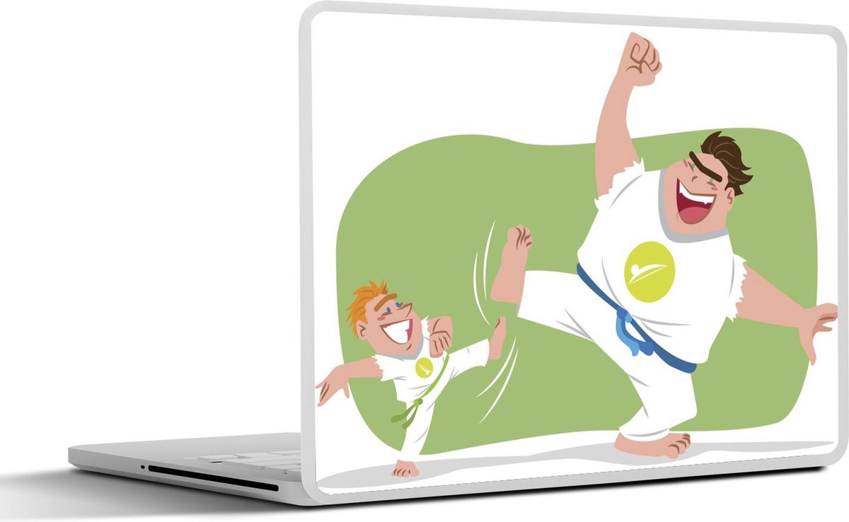 Afbeelding van product SleevesAndCases  Laptop sticker - 15.6 inch - Vader en zoon spelen capoeira
