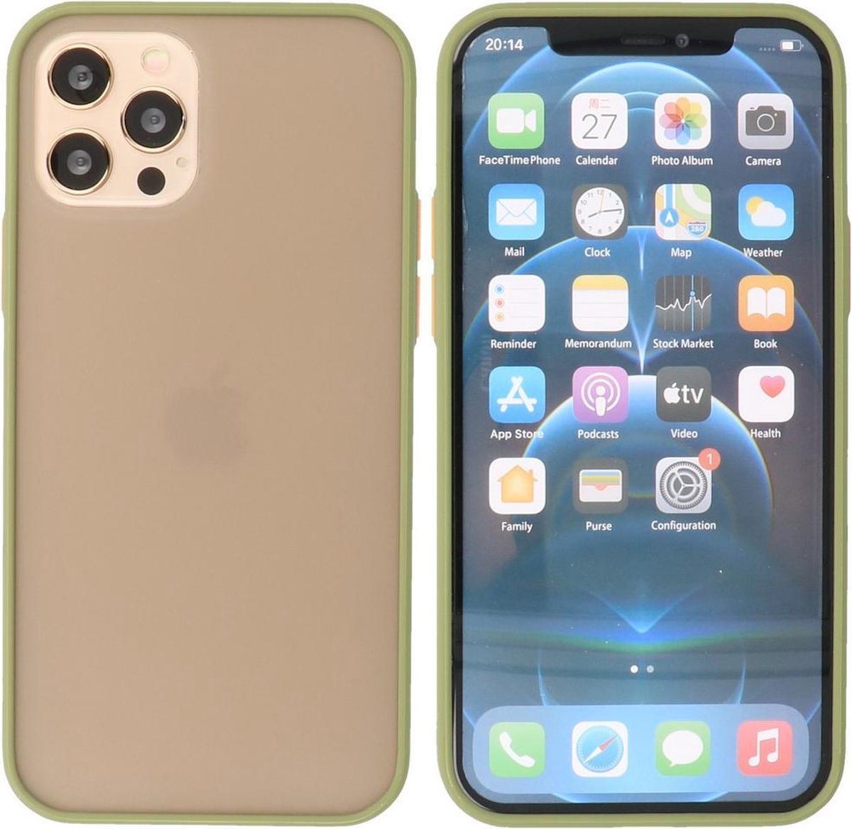 iPhone 12 & iPhone 12 Pro Hoesje - Back Cover Telefoonhoesje - Groen