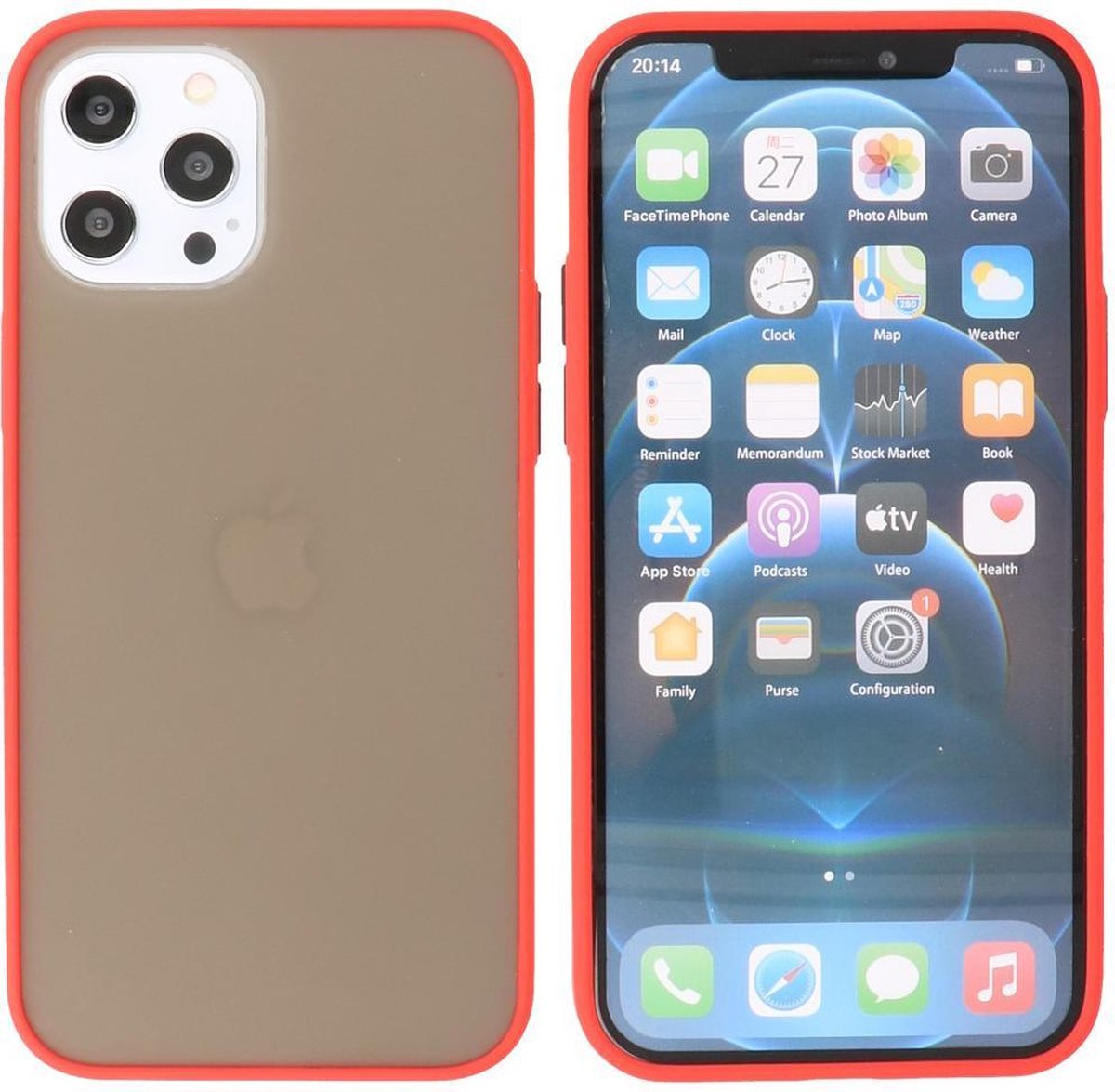iPhone 12 Pro Max Hoesje - Back Cover Telefoonhoesje - Rood