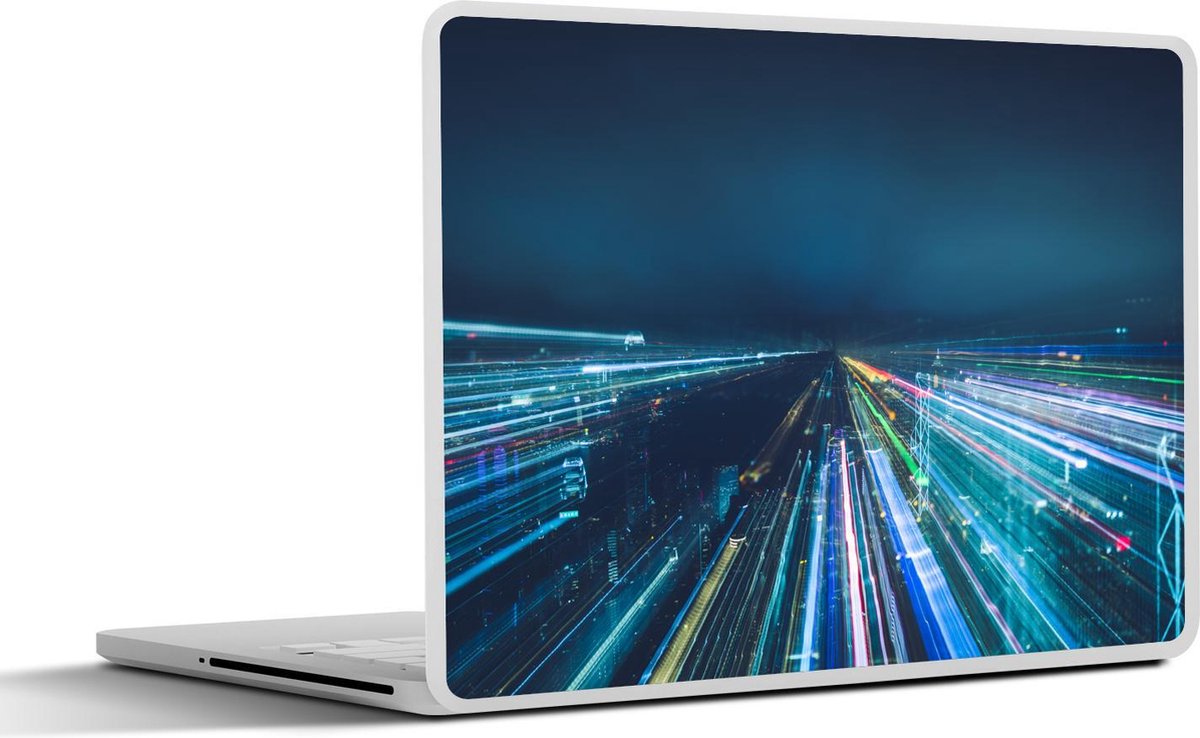 Afbeelding van product SleevesAndCases  Laptop sticker - 10.1 inch - De snelheid van het licht in lijnen bij Hong Kong