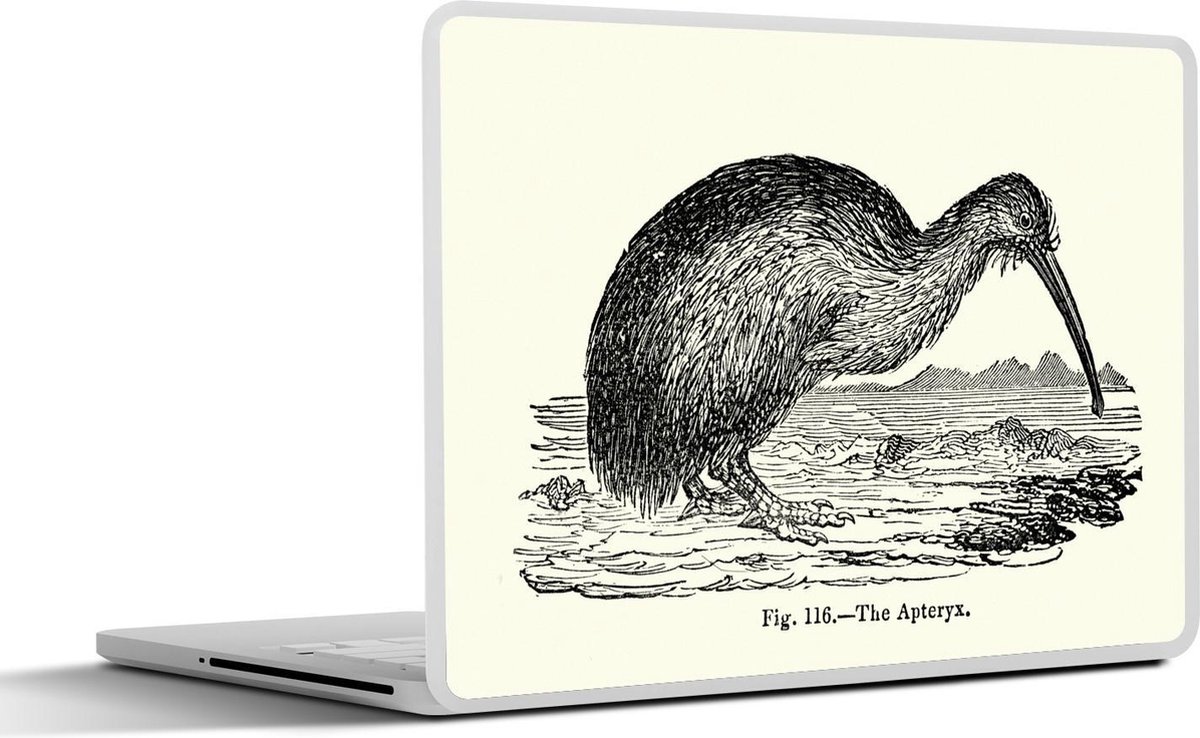 Afbeelding van product SleevesAndCases  Laptop sticker - 12.3 inch - tekening van een kiwi vogel in het water