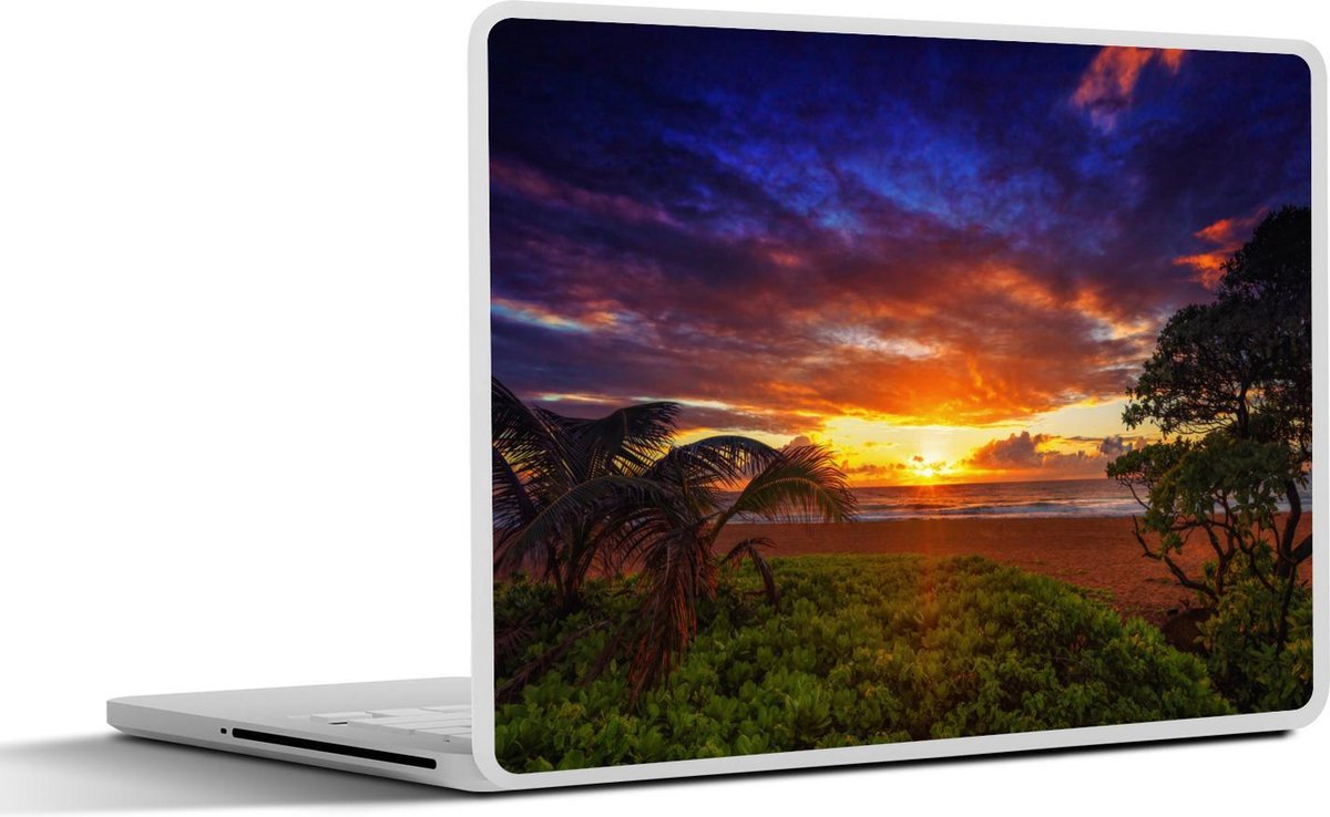 Afbeelding van product SleevesAndCases  Laptop sticker - 14 inch - Een indrukwekkende zonsondergang van Hawaii