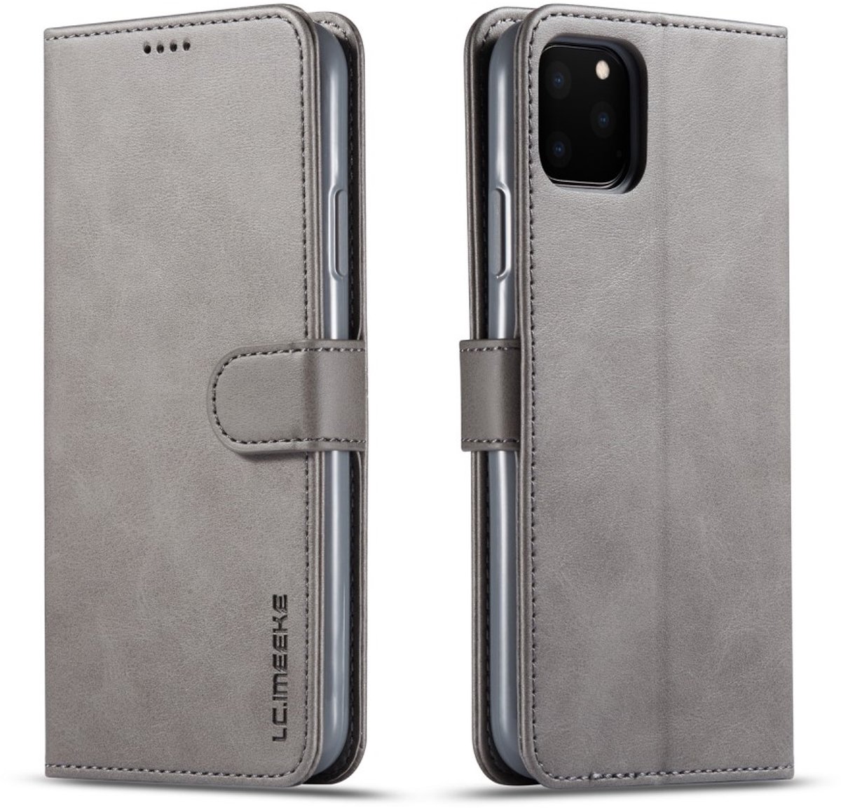 LC.IMEEKE Wallet / portemonnee hoesje voor iPhone 11 pro - grijs