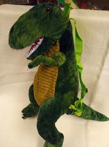 Dino Rugzak - TRICERATOPS - rugzak met handvat - ca. 65 cm hoog - Dinorugzak - kleur is rood