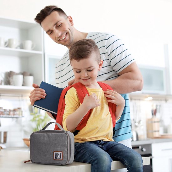 Brisby 4 Laags Geïsoleerde Koeltas - Lunchtas 1.5 liter - Lichtgrijs