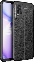 Voor vivo Y73 5G Litchi-textuur TPU schokbestendig hoesje (zwart)