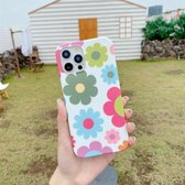 Bloempatroon TPU schokbestendig beschermhoesje voor iPhone 12 mini (wit)