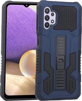 Voor Samsung Galaxy A32 5G Vanguard Warrior All Inclusive dubbele kleur schokbestendig TPU + pc-beschermhoes met houder (kobaltblauw)