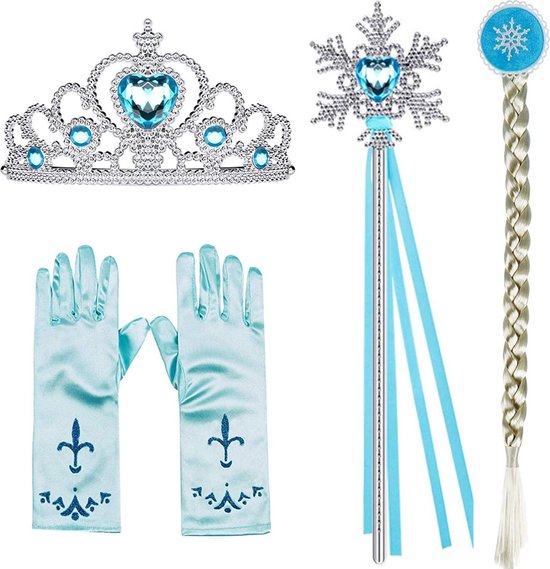 Prinses Frozen Speelgoed - Prinsessen Accessoireset - Kroon - Tiara - Toverstaf - Voor bij je Elsa verkleedjurk