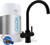 HOTTO Kokend water kraan | Combiset 5 liter Inhoud  Met Arco kraan Zwart, complete set, inclusief installatie materiaal