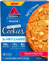 Atkins | Protein Cookies | Peanut Butter | 4 x 39 gram | Snel afvallen zonder poespas!