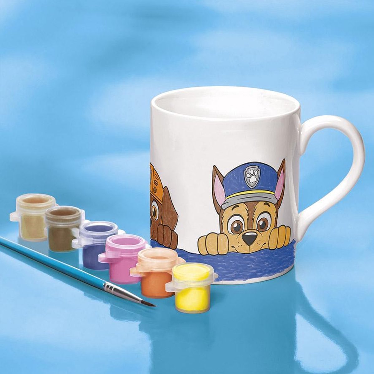 PAW Patrol speelgoed Totum Inkleur beker mok beschilderen - knutselen keramiek incl. verf en penseel creatief speelgoed cadeau jongens en meisjes — afbeelding 5