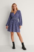 NA-KD Smocked Waist Mini Dames Jurk - Maat 40