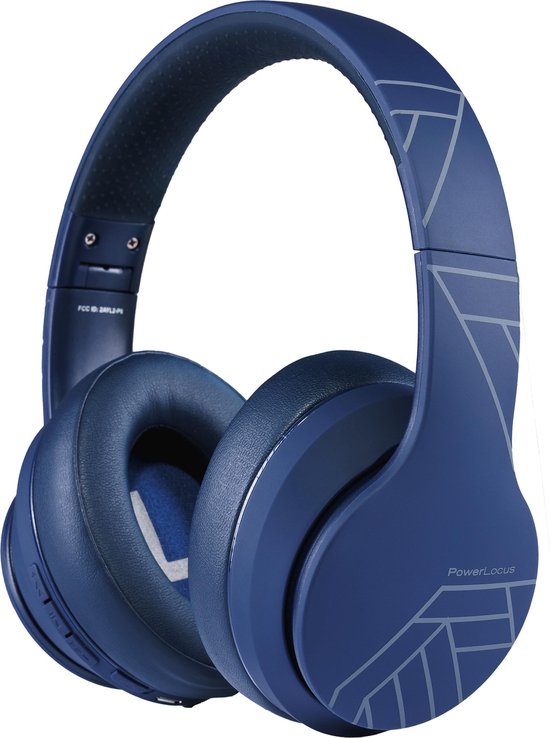 PowerLocus P6 draadloze Over-Ear Koptelefoon Inklapbaar - Bluetooth Hoofdtelefoon - Met microfoon - Blauw