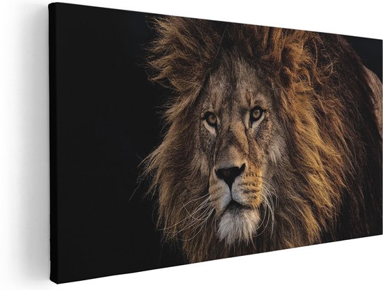 Artaza - Peinture sur toile - Lion - Tête de lion - 60x30 - Photo sur toile - Impression sur toile
