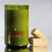 Vegan Zonnebloem Wax Geurkaars met Pinot Grigio geur - gegoten in een wijnfles - branduren: 60 uren _ Handgemaakt in Nederland