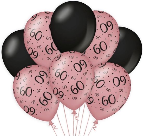 Paper Dreams Ballonnen 60 Jaar Dames Latex Roze/zwart