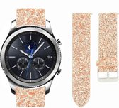 Leer Smartwatch bandje - Geschikt voor  Samsung Gear S3 leren glitter bandje - rosé goud - Strap-it Horlogeband / Polsband / Armband