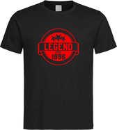 Zwart T-Shirt met “ Legend sinds 1996 “ print Rood Size L