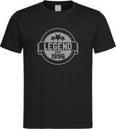 Zwart T-Shirt met “ Legend sinds 1996 “ print Zilver Size XXXL