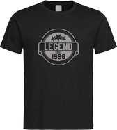 Zwart T-Shirt met “ Legend sinds 1996 “ print Zilver Size XL