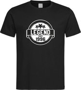 Zwart T-Shirt met “ Legend sinds 1996 “ print Wit Size XS