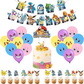 TDR-Pikachu Pokemon Verjaardagsfeestje Ballon Banner Set (38-delige set)