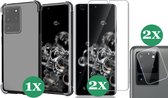 Samsung Galaxy S20 Ultra Hoesje Transparant Shock Case - 1x Samsung S20 Ultra Hoesje + 2x Screenprotector + 2x Camera Screen Protector