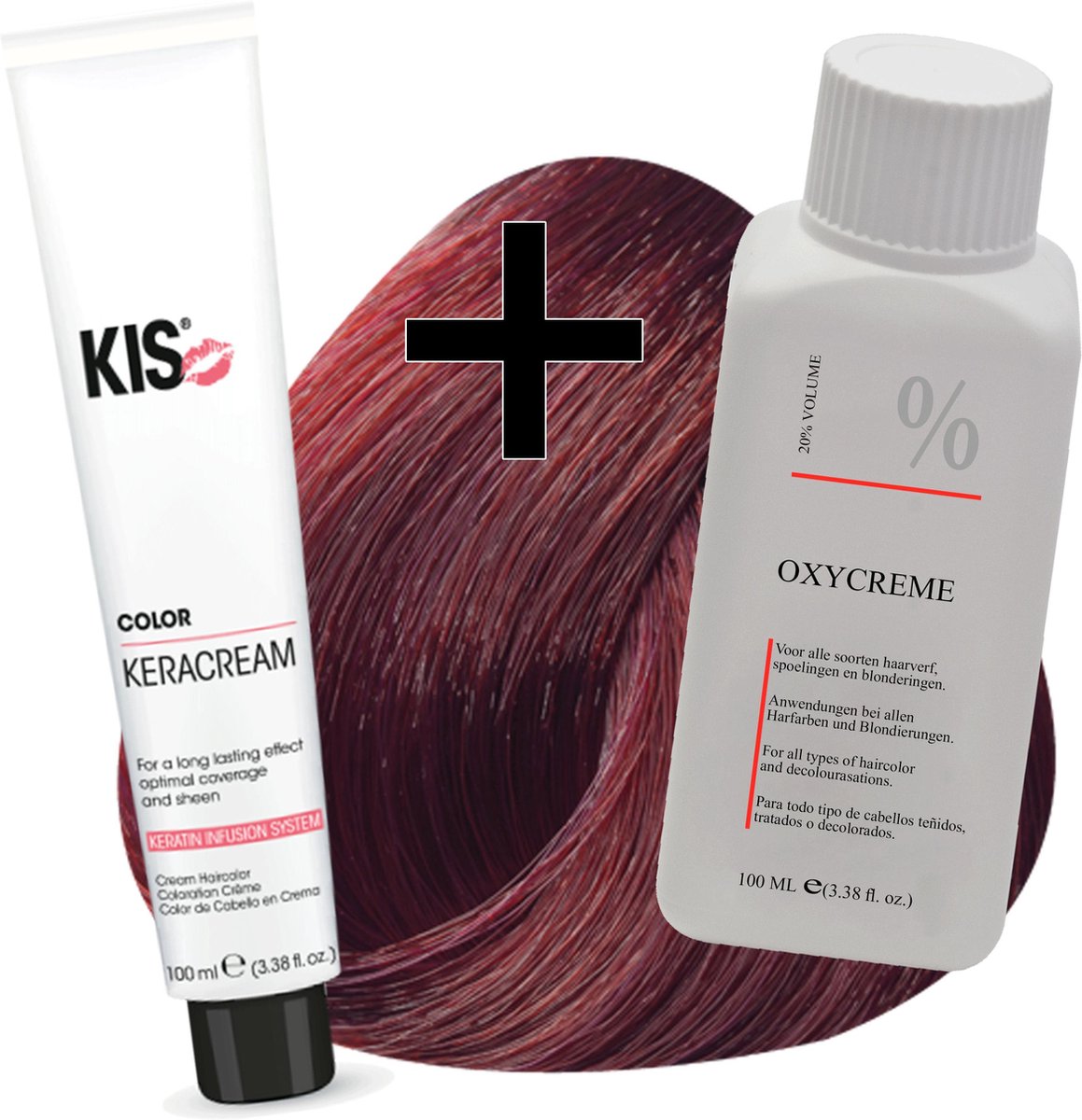 KIS haarverfset - 6RV Rood violet - haarverf & waterstofperoxide