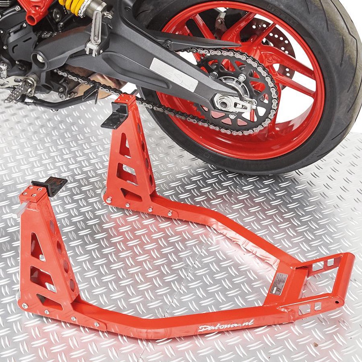 GOPLUS motorfietsstandaard achter, montagestandaard kleurkeuze, motorfietshouder achterwielstandaard wielstandaard wielhouder voor achterwiel (zwart GOPLUS motorfietsstandaard achter, montagestandaard kleurkeuze, motorfietshouder achterwielstandaard wielstandaard wielhouder voor achterwiel (zwart